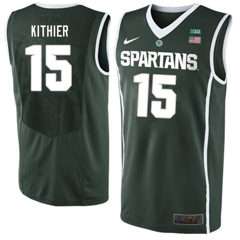 Men Michigan State Spartans #15 Thomas Kithier NCAA Nike Authentic Green College Stitched Basketball Jersey XG41T22JF